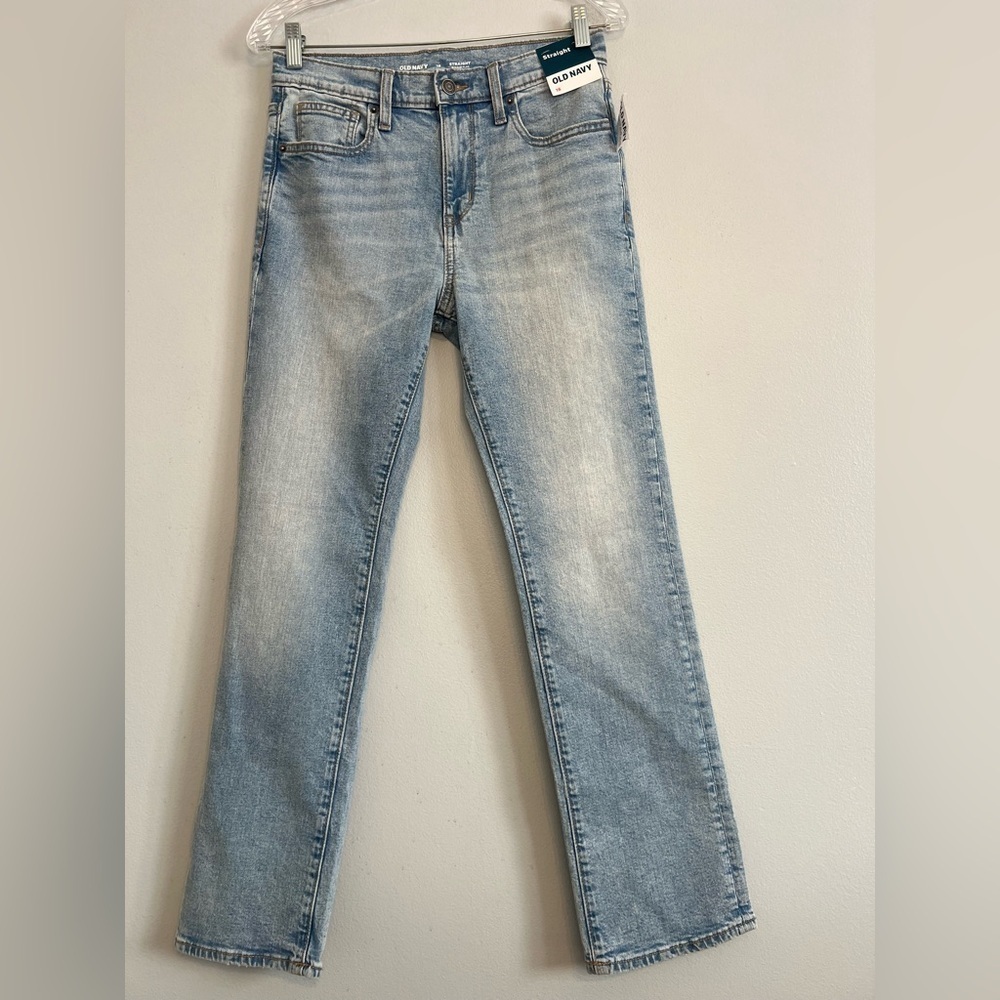 Old Navy Girls Sz 16 Blue Jeans Straight Ankle Built in Flex Adjustable Waist